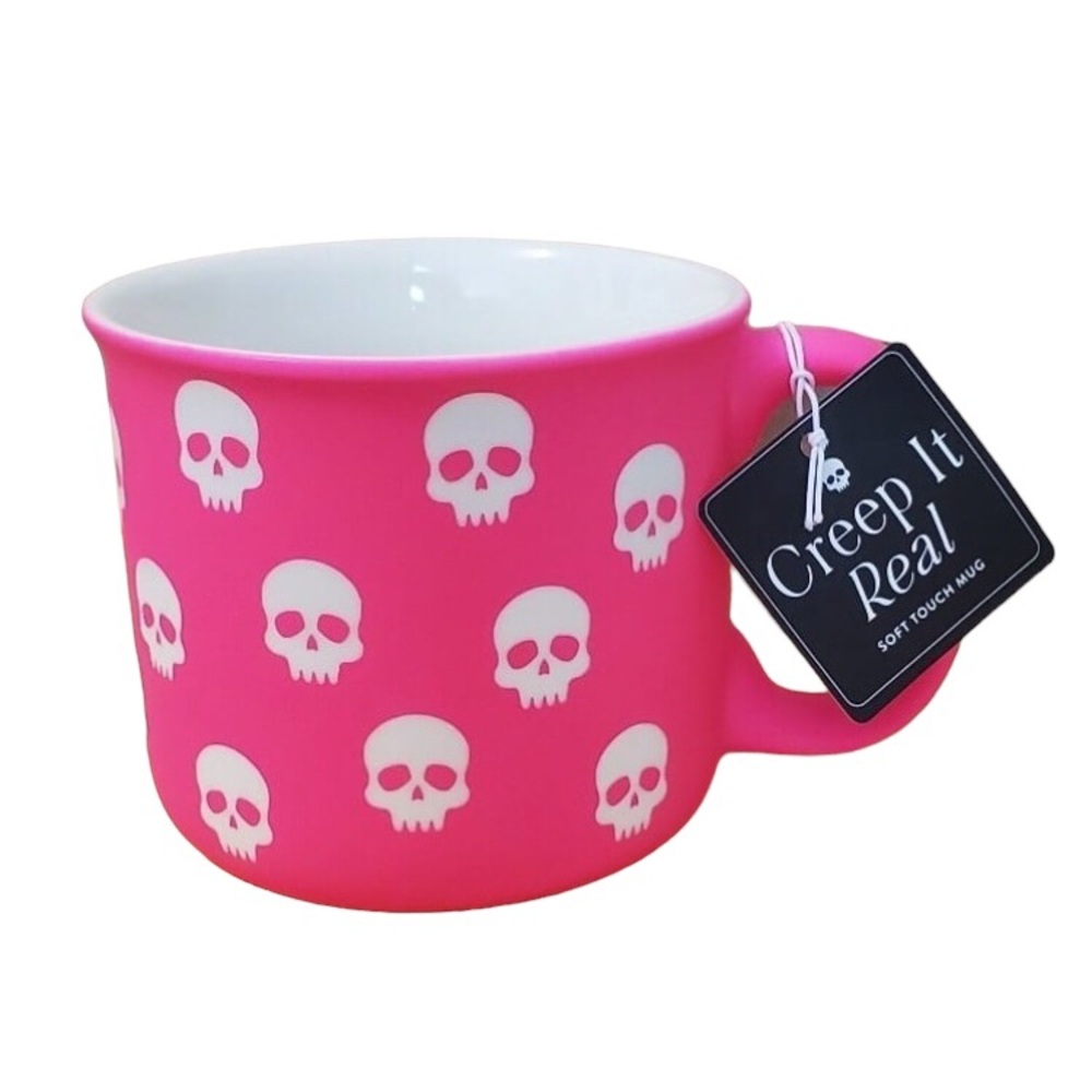 Pink skull mug Halloween NEW